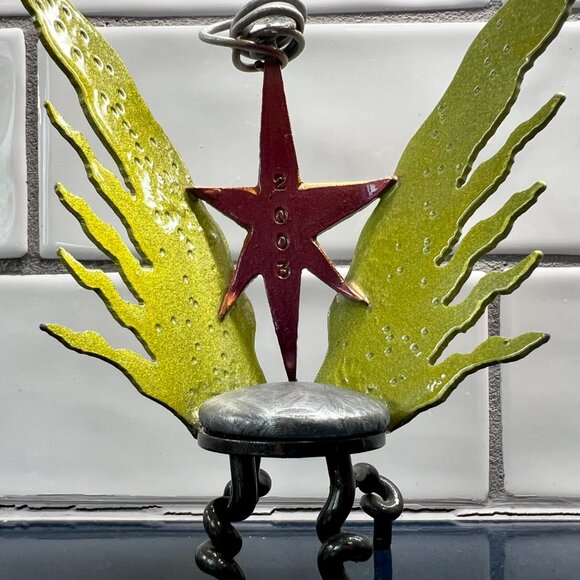 Whimsical Artisan Created Wing Mini Chair Sculpture